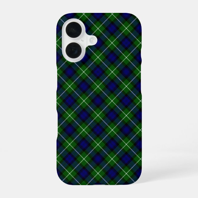 Lamont tartan blue green plaid iPhone 16 case (Back)