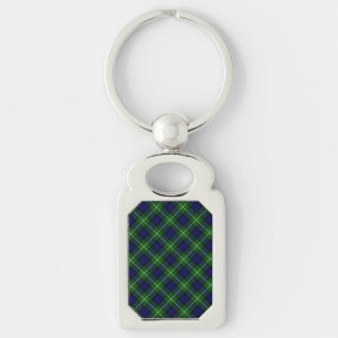Lamont tartan blue green plaid keychain