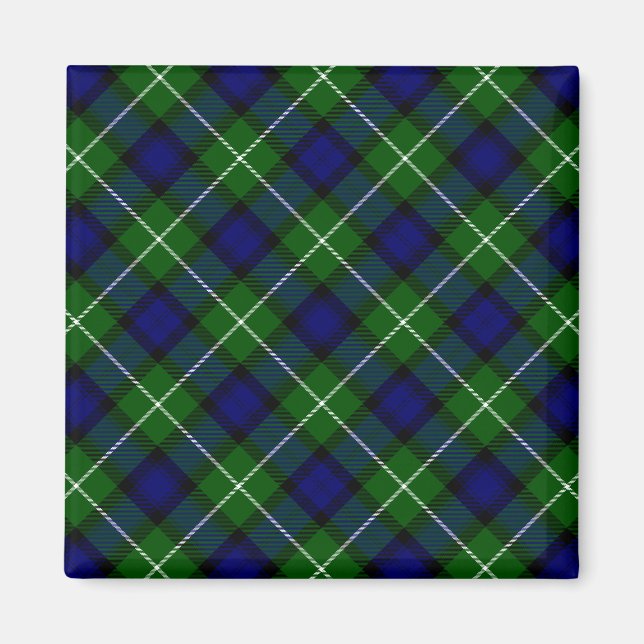 Lamont tartan blue green plaid magnet (Front)