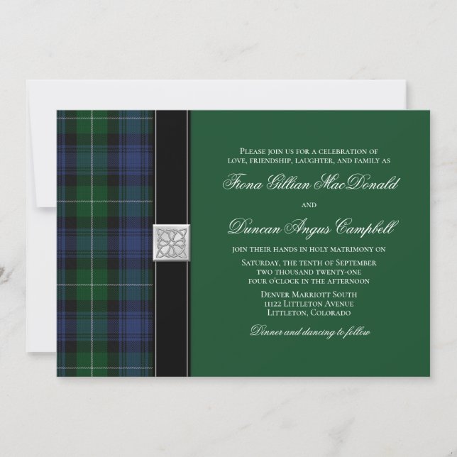 Lamont Tartan Celtic Wedding Invitation (Front)