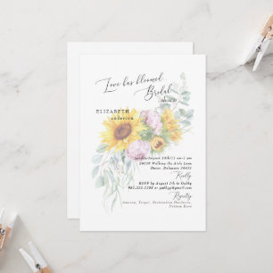 L'amour a fleuri Invitation de douche de mariée au