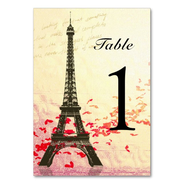 L'Amour à Paris Tableau Nombre de cartes (Dos)