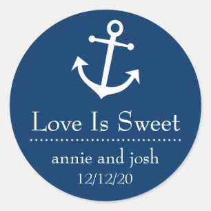L'Amour Ancre Bateau Est Étiquette Doux (Bleu Fonc