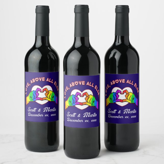 L'amour avant tout le Étiquette de vin (Bouteilles)
