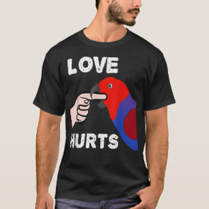 l'amour blesse l'eclectus féminin t-shirt perroque