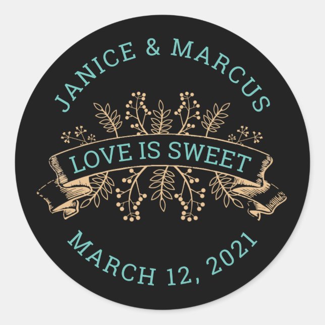 L'amour botanique est des stickers sucrés (Devant)