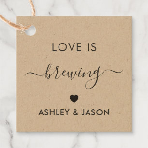 L'amour brasse, étiquette cadeau café, Mariage, Kr