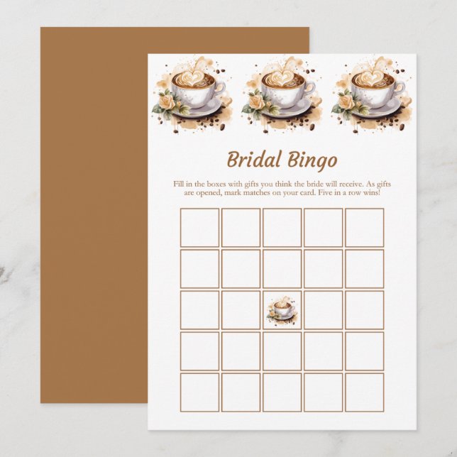 L'amour brasse Fête des mariées Bingo Cartes de je (Devant / Derrière)