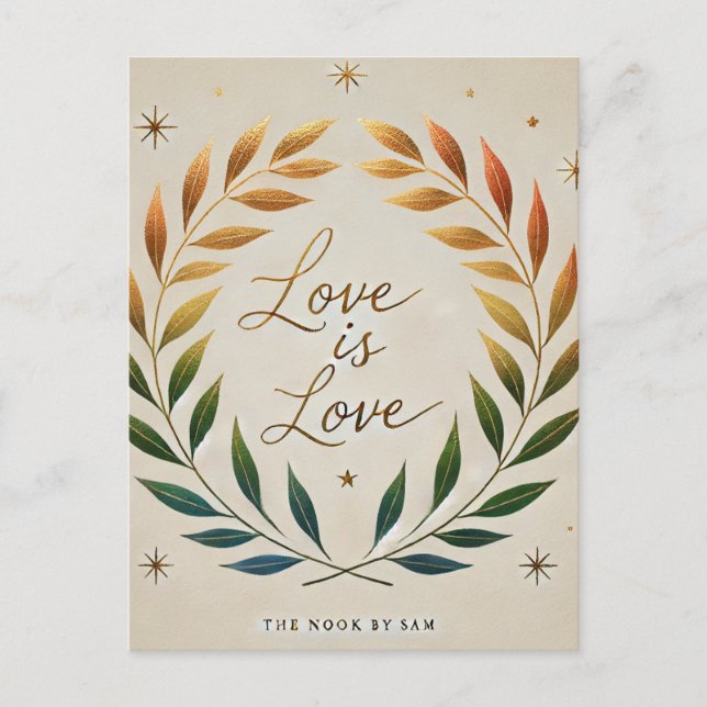 "L'amour c'est l'amour carte postale LGBTQ Pride" (Devant)