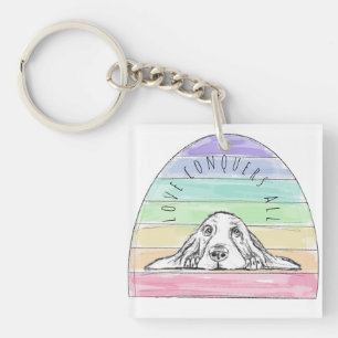 l'amour conquiert tout chien arc-en-ciel basset ho