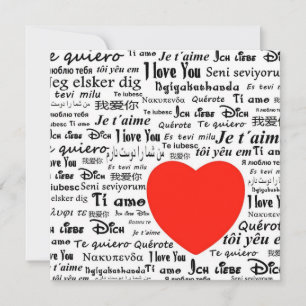 L'amour dans de nombreuses langues carte