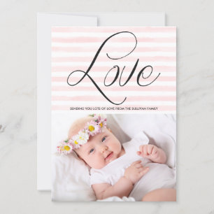 L'amour dans l'aquarelle Stripes Carte Saint Valen