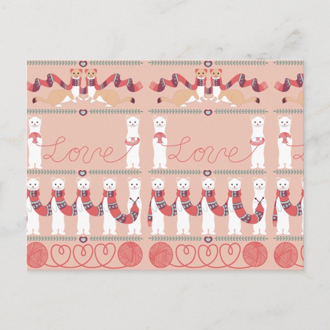 L'amour de la carte postale Ermines (Devant)