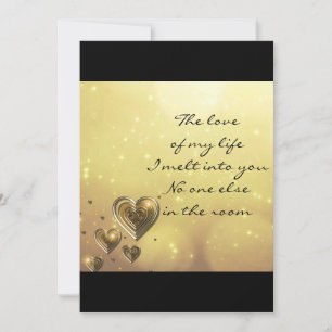 L'amour de ma carte de voeux de la vie