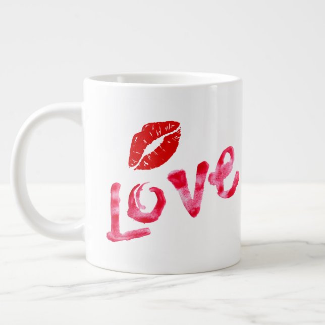 L'amour de Valentine Kiss Café Mug (Gauche)
