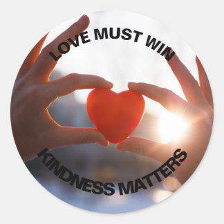 L'amour doit gagner des autocollants de 3 pouces
