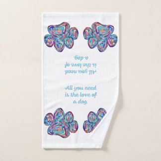 L'Amour D'Un Chien Empreinte de patte Serviette À 