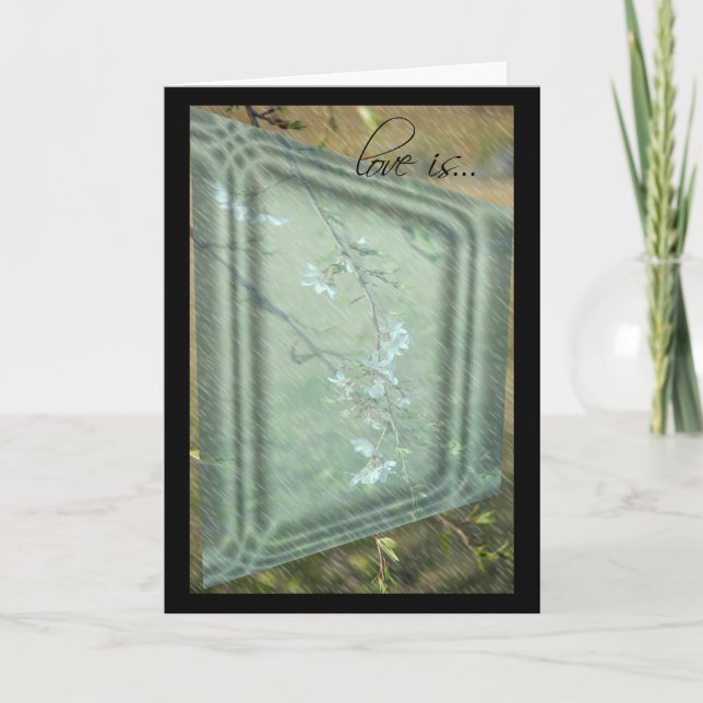 L'amour est~ Carte Anniversaire de la Fleur de Cer (Devant)