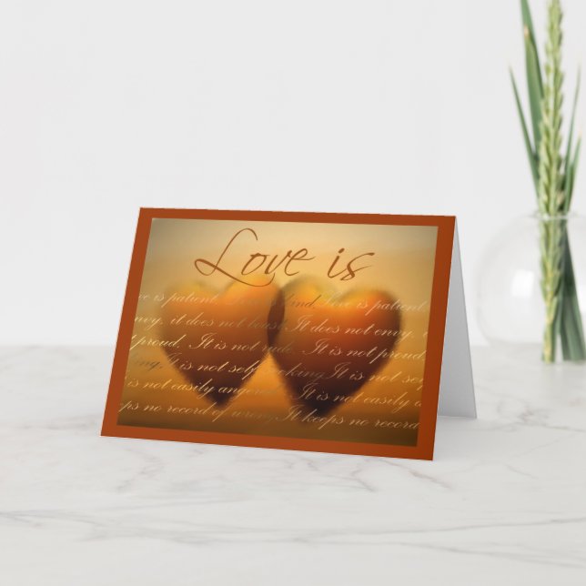 L'amour est... carte de cœur élégante (Devant)