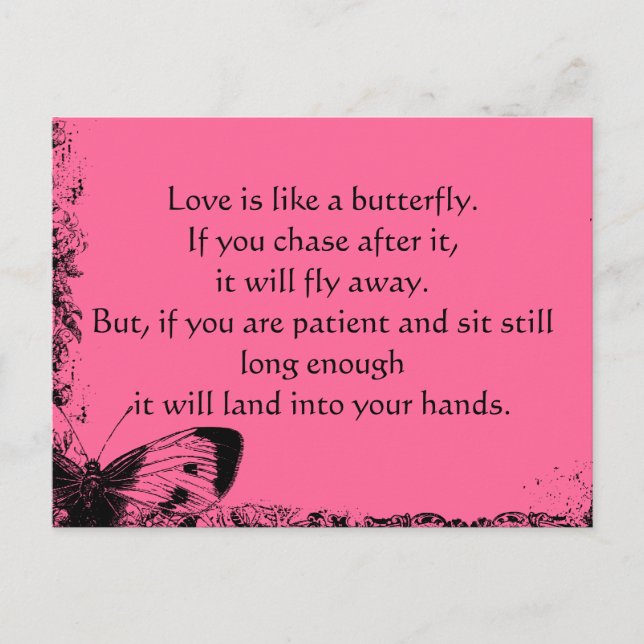 L'amour est comme une carte postale papillon (Devant)
