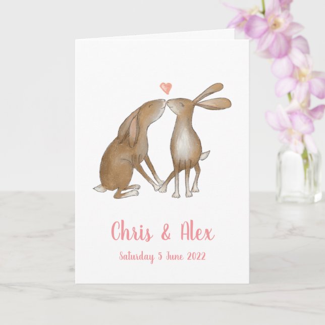 L'amour est dans la carte du mariage de lièvre (Orchidée)