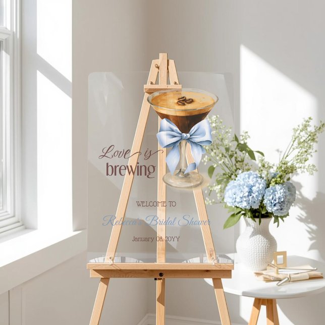 L'amour est dans la tasse Blue Bow Coffee Shower d (Créateur téléchargé)