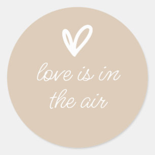 L'amour est dans l'air Autocollant simple beige av