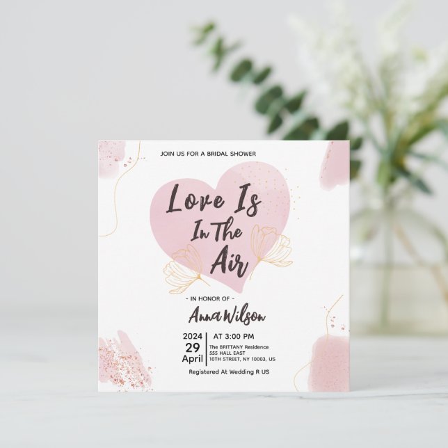 L'Amour Est Dans L'Air Des Invitations De Douche N (Debout devant)