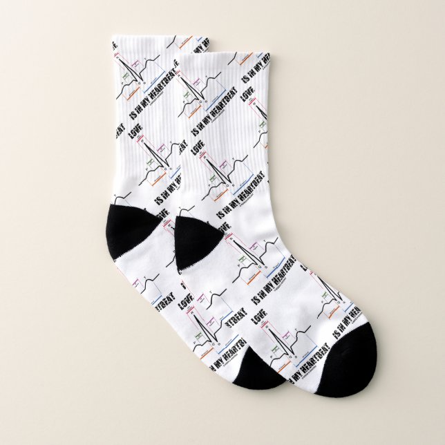 L'amour est dans mon coeur ECG EKG Electrocardiogr (Paire)