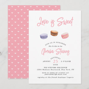 L'amour est doux (Macaron)   Invitation de douche 