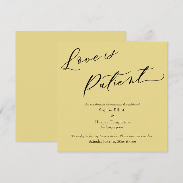 L'amour est la carte de Mariage reportée du client (Devant / Derrière)
