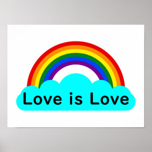 L'amour est l'amour - affiche LGBT Rainbow