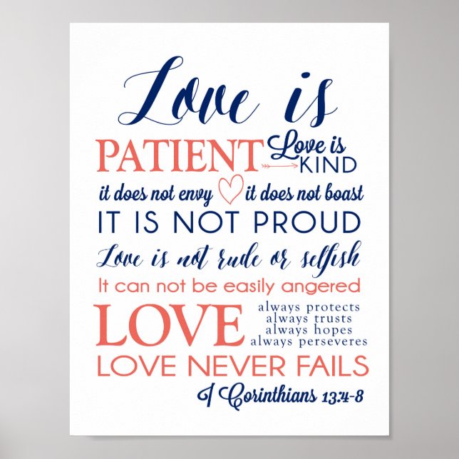 L'amour est l'amour du patient est gentil Poster (Devant)