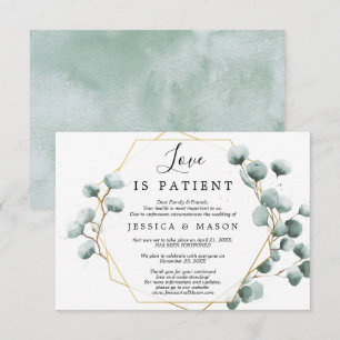 L'amour est le patient reporté Mariage Faire-part
