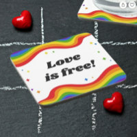 "L'amour est libre : Dessous de verre Rainbow Prid