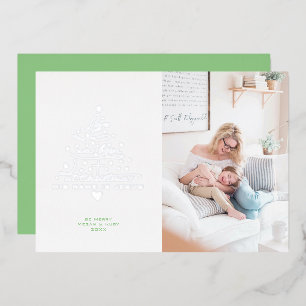 L'amour est né Arbre Foil Carte de Noël