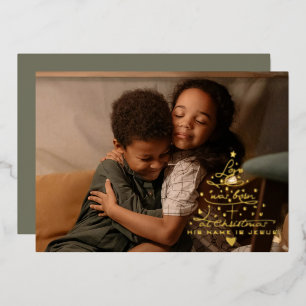 L'amour est né Arbre Foil Carte de Noël