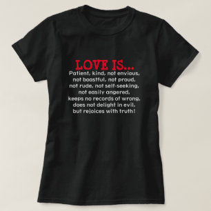 L'amour est patient et genre T-shirt chrétien