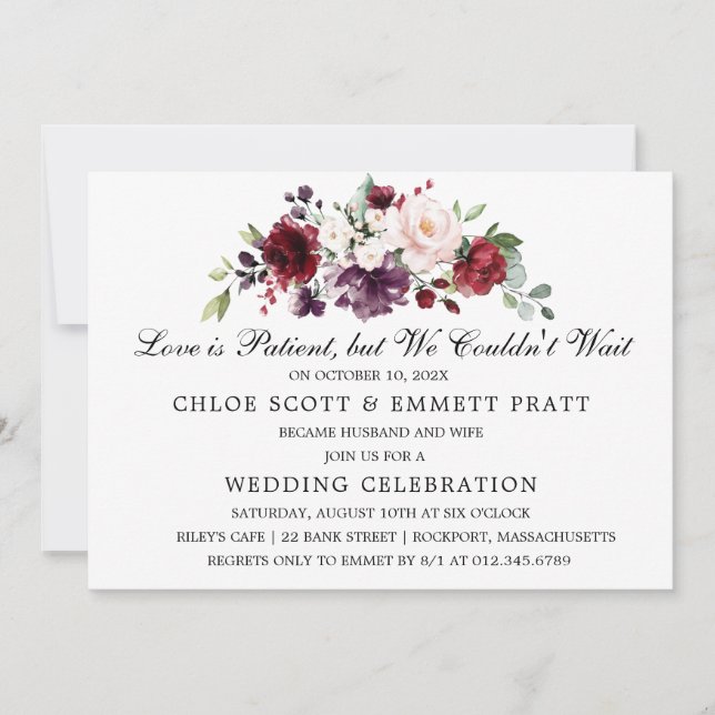 L'amour est Patient Faire-Part de Mariage (Devant)