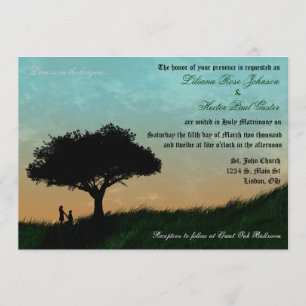 L'amour est sur le faire-part de mariage d'horizon