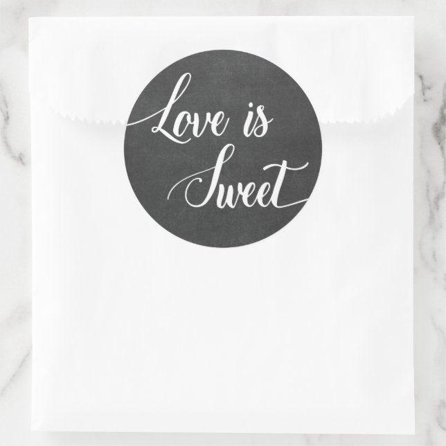L'amour est Sweet Chalkboard Mariage Favor Sticker (Sac)