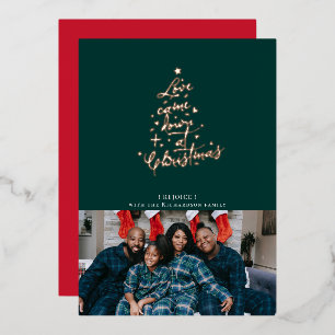L'amour est tombé Foil Carte de Noël