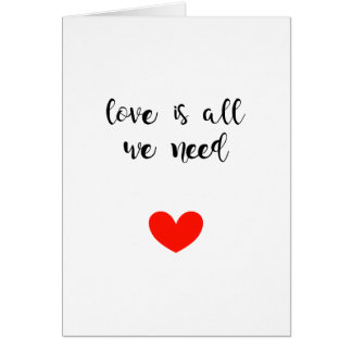 L'amour est tout que nous avons besoin