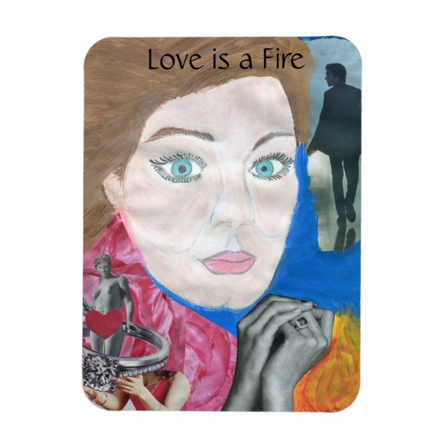 L'amour est un feu Pop Art Magnet (Vertical)