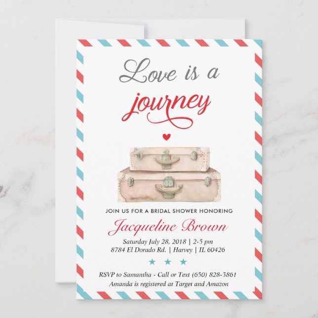 L'amour est un voyage nuptiale invitation à la dou (Devant)