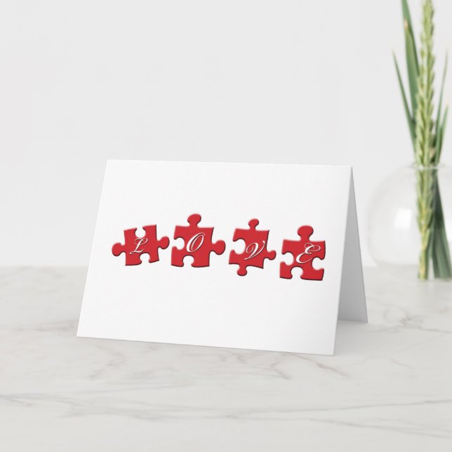 L'amour est une carte de Valentine de puzzle (Devant)