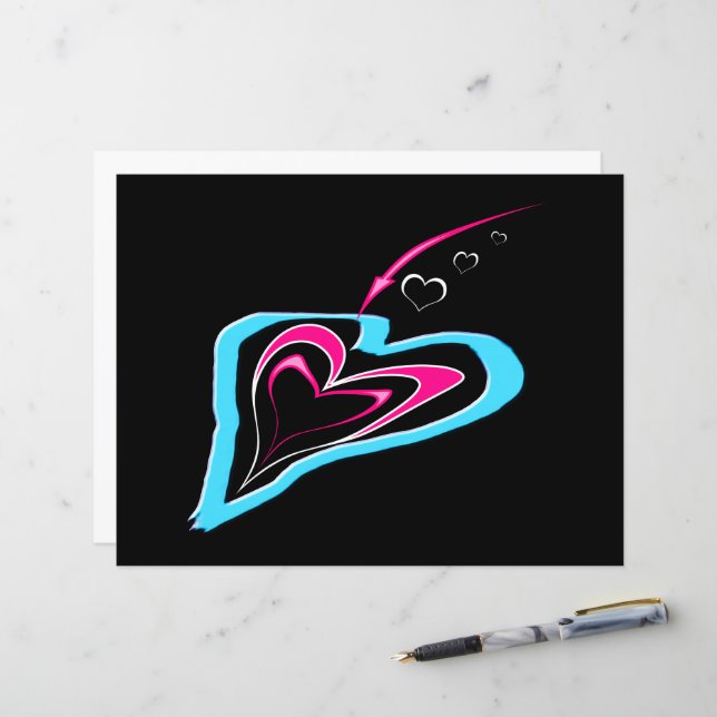 L'amour est une traînée de coeurs Carte postale (Devant/Arrière en situation)