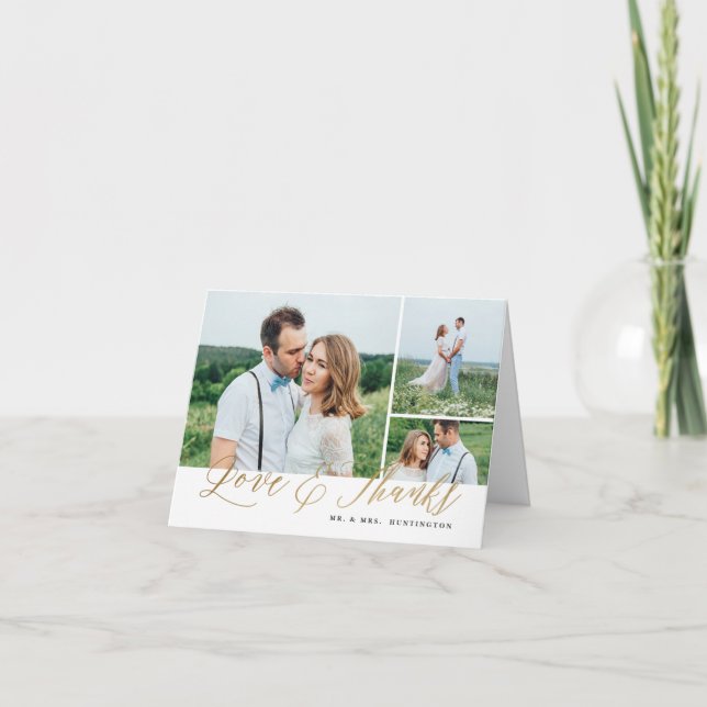 L'amour et merci calligraphie merci carte de note (Devant)