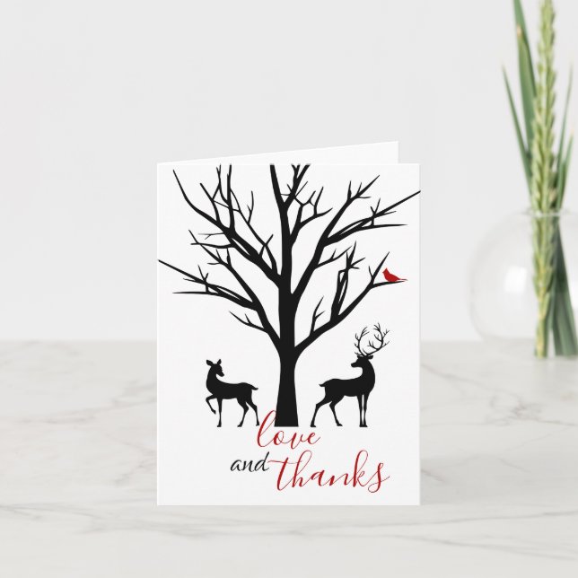 L'amour et merci Silhouette Deer Couple Winter (Devant)