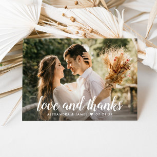 L'amour et merci White Script Mariage Photo